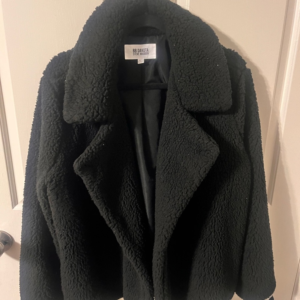 BB Dakota Women's Black Teddy Coat